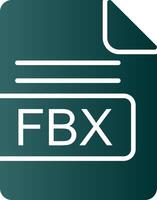 FBX File Format Glyph Gradient Icon vector