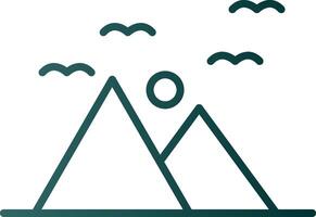Mountains Line Gradient Icon vector
