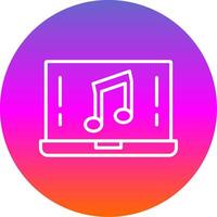 Music Line Gradient Circle Icon vector