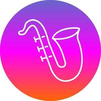 Sax Line Gradient Circle Icon vector