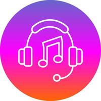 Music Line Gradient Circle Icon vector