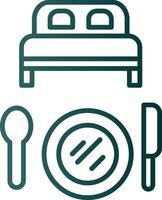 Bed And Breakfast Line Gradient Icon vector