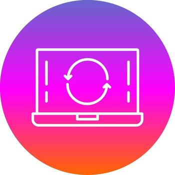 recargar línea degradado circulo icono vector