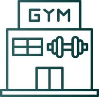 icono de gradiente de línea de gimnasio vector