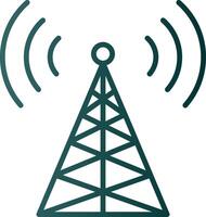Radio Tower Line Gradient Icon vector