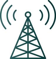 Radio Tower Line Gradient Icon vector