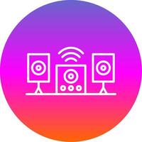 audio sistema línea degradado circulo icono vector