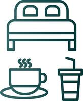 Bed And Breakfast Line Gradient Icon vector