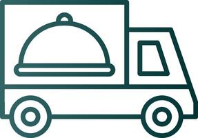 Food Delivery Line Gradient Icon vector