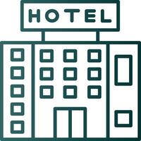 Hotel Line Gradient Icon vector