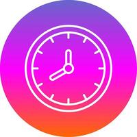 reloj línea degradado circulo icono vector