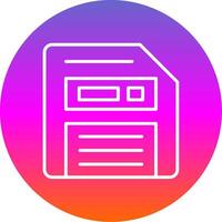 Floppy Disk Line Gradient Circle Icon vector