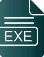EXE File Format Glyph Gradient Icon vector
