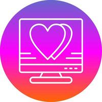 Heart Line Gradient Circle Icon vector