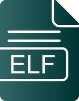 ELF File Format Glyph Gradient Icon vector