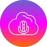 nube línea degradado circulo icono vector