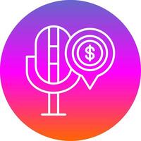 Finance podcast Line Gradient Circle Icon vector