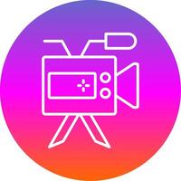 Camera Line Gradient Circle Icon vector