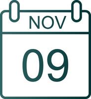 November Line Gradient Icon vector