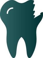 Broken Tooth Glyph Gradient Icon vector