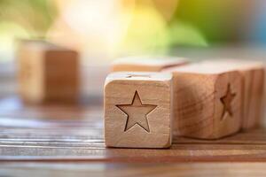 Exclusive VIP Personalized Wooden Cube Blocks with Star Icon photo