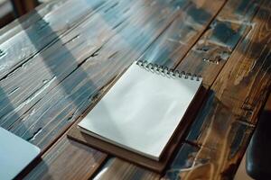 text on open notepad on wooden table near keyboard. Special Offer photo