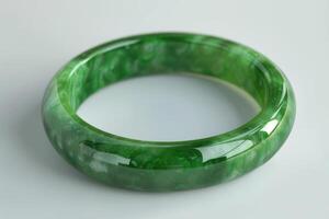 jade jade bracelet on white background photo