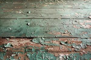 Grunge background. Peeling paint on an old wooden floor. photo