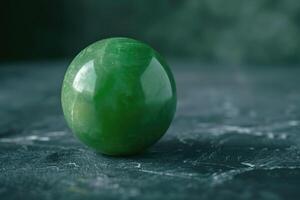 jade Close up of a natural green round Asia jadestone photo
