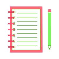 Notebook with a pencil. illustration vector