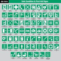 Compilation ISO 7010 Safe Condition First Aid Sign vector