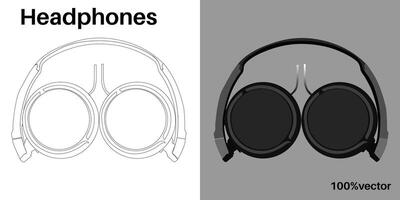 a drawing of a pair of headphones vector