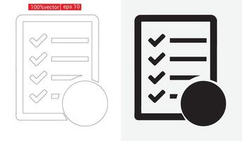 símbolo para un Lista de Verificación. un conjunto web icono vector