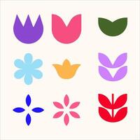 Geometric Flower collection vector