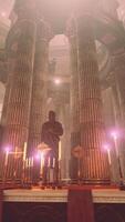 Majestic Old Temple Interior With Columns and Statues video