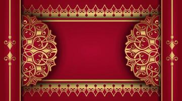 Red luxury background with mandala ornament vector