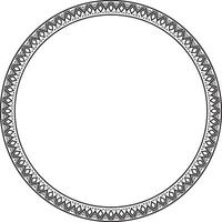 monochrome round ornament of Native Americans, Aztecs. Circle border of the tribes of South and Central America. vector