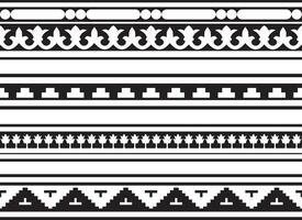 set of monochrome seamless classic byzantine ornament. Endless border, Ancient Greece, Eastern Roman Empire frame. Decoration of the Russian Orthodox Church. vector