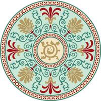 colored European. round ornament. Classical circle of the Eastern Roman Empire, Greece. Pattern motifs of Constantinople vector