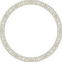 gold colored frame, border, chinese ornament. Patterned circle, ring of the peoples of East Asia, Korea, Malaysia, Japan, Singapore, Thailand. vector