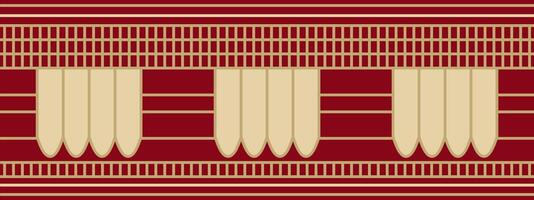 ancient golden and red egyptian seamless ornament. Endless national ethnic border, frame vector