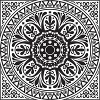 monochrome square classical ornament of Ancient Greece and Roman Empire. Tile, Arabesque, Byzantine pattern. vector