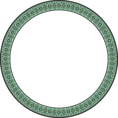 round Indian patterns. National circle ornaments, borders, frames. green decorations of the peoples of South America, Maya, Inca, Aztecs. Print for fabric, paper, textile.