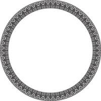 monochrome round ornament of Native Americans, Aztecs. Circle border of the tribes of South and Central America. vector