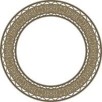 gold and black round Yakut ornament. Endless circle, border, frame of the northern peoples of the Far East vector