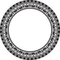 black monochrome round ornament ring of ancient Greece. Classic pattern frame border Roman Empire. vector