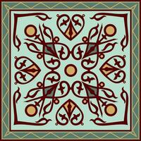 colored square Yakut ornament. Infinite rectangle, border, frame of the northern peoples of the Far East vector