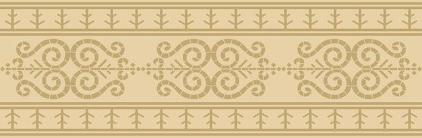 golden seamless Yakut ornament. Endless border, frame of the northern peoples of the Far East vector