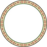 colored round Yakut ornament. Endless circle, border, frame of the northern peoples of the Far East vector