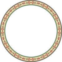 colored round Yakut ornament. Endless circle, border, frame of the northern peoples of the Far East vector